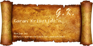 Garan Krisztián névjegykártya